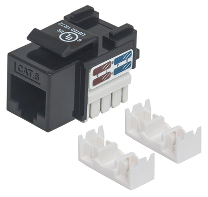Cat6 Punch-Down Keystone Jack, Black Image 1