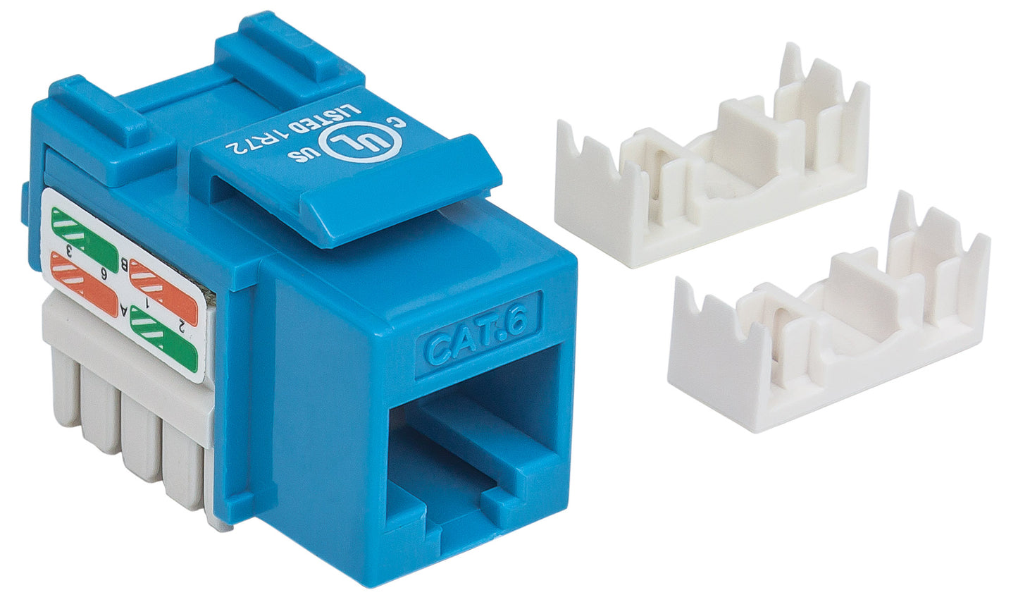 Cat6 Punch-Down Keystone Jack, Blue Image 3