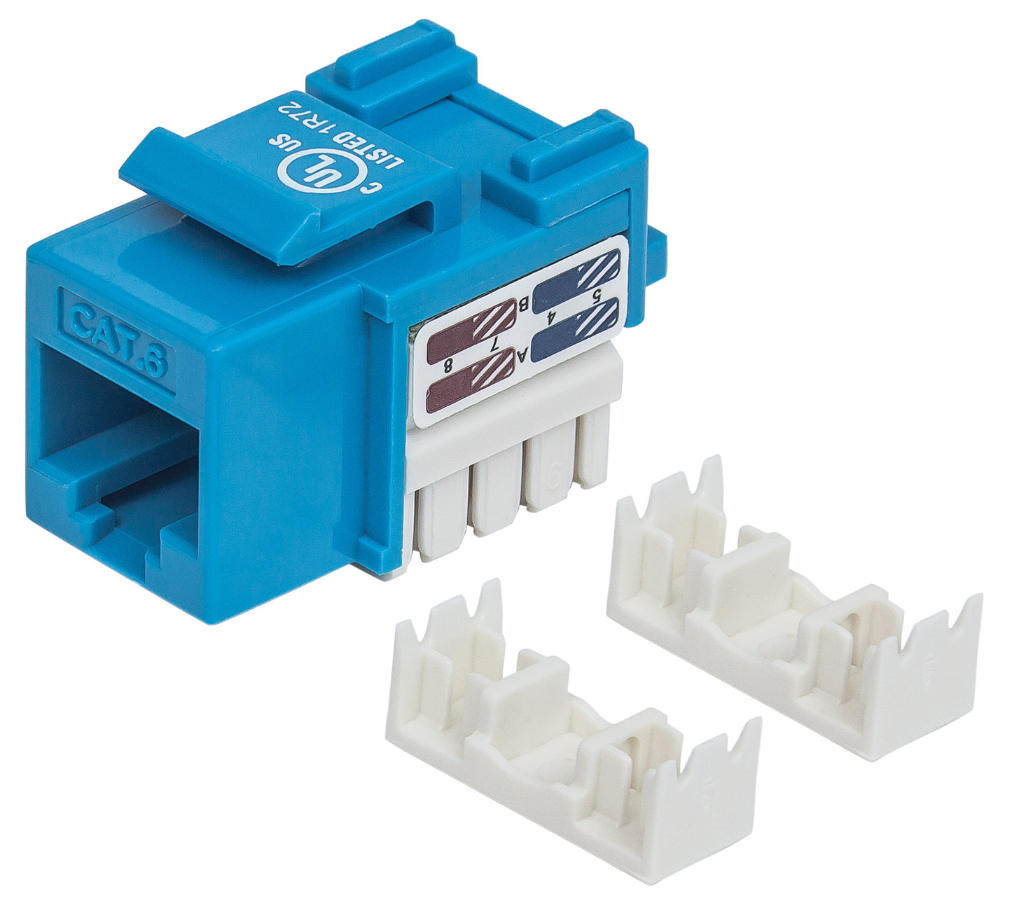 Cat6 Punch-Down Keystone Jack, Blue Image 1