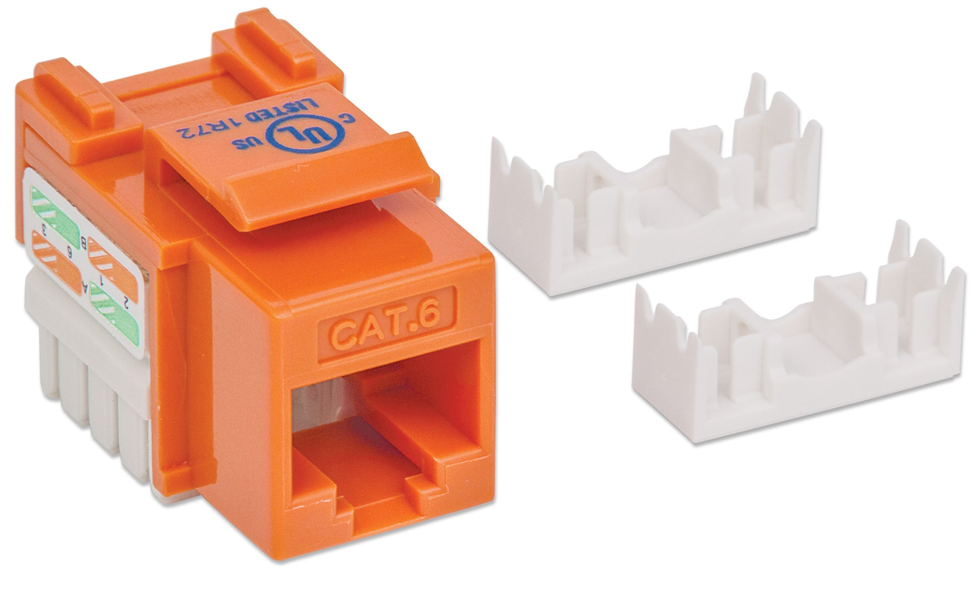 Cat6 Punch-Down Keystone Jack, Orange Image 3