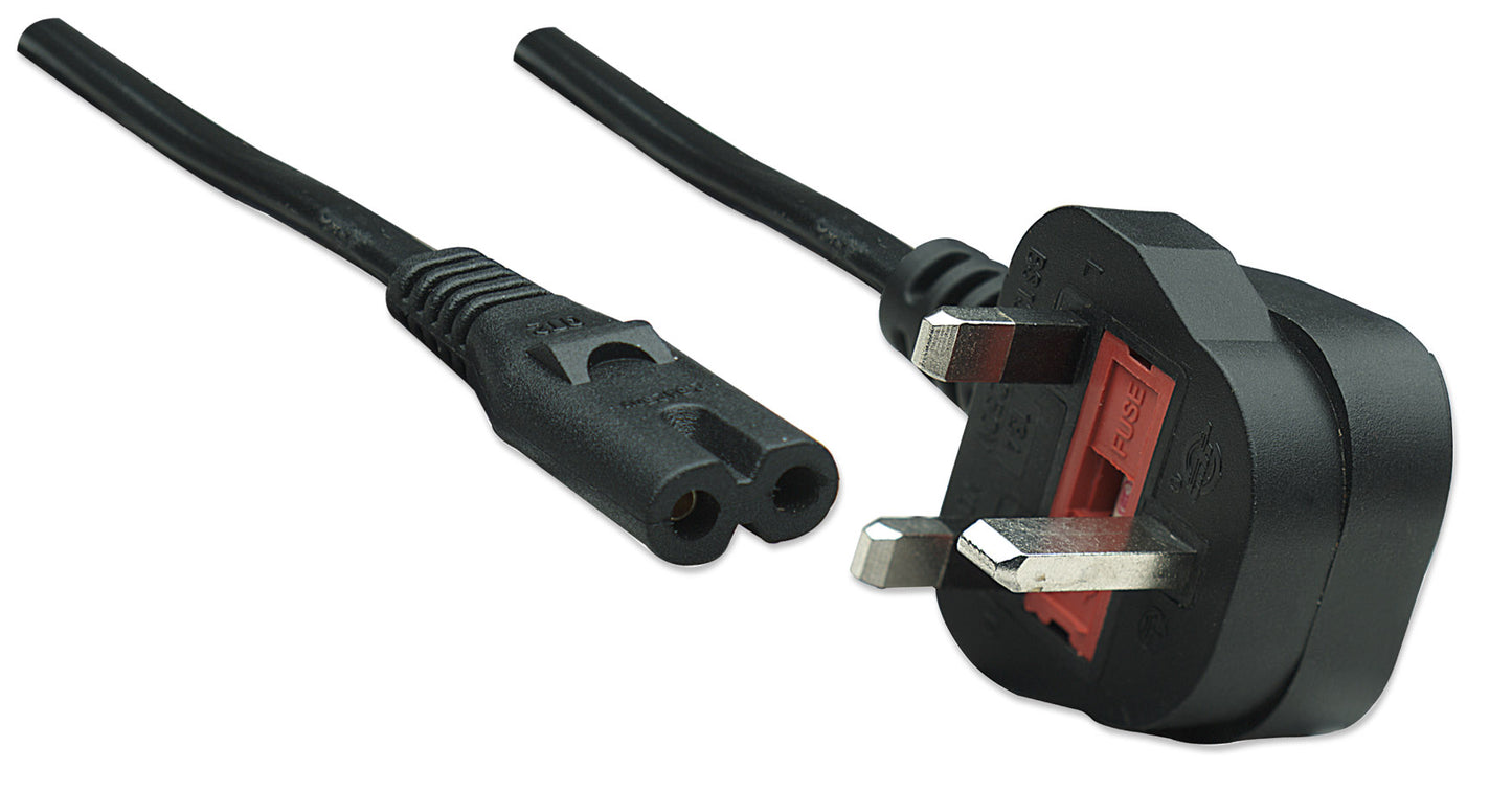 UK Power Cable C7 to BS1363, 1.8 m Image 2