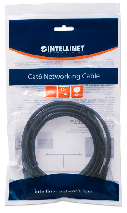 Cat6 U/UTP Network Patch Cable, 3 m (10 ft.), Black Packaging Image 2