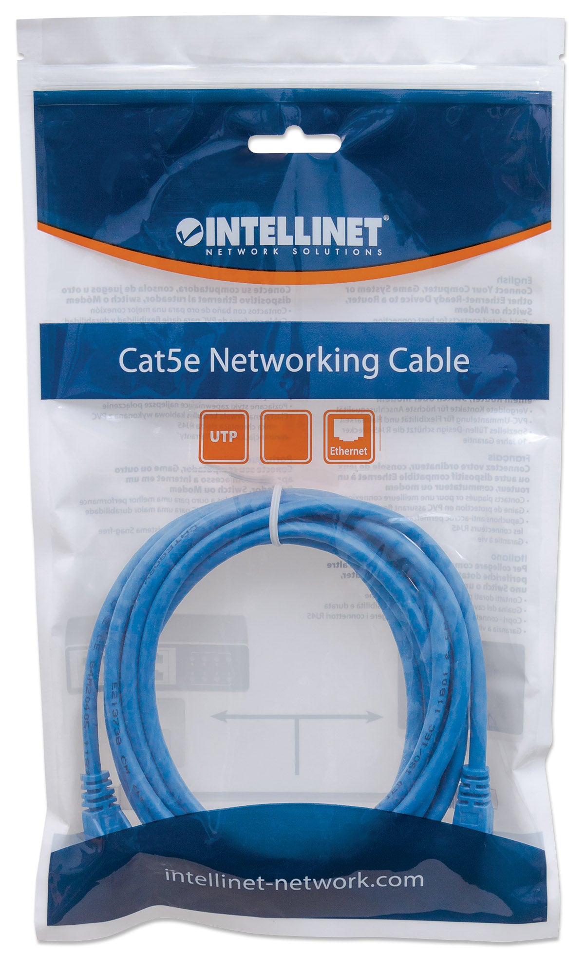 Cat6 U/UTP Network Patch Cable, 15 m (50 ft.), Blue Packaging Image 2