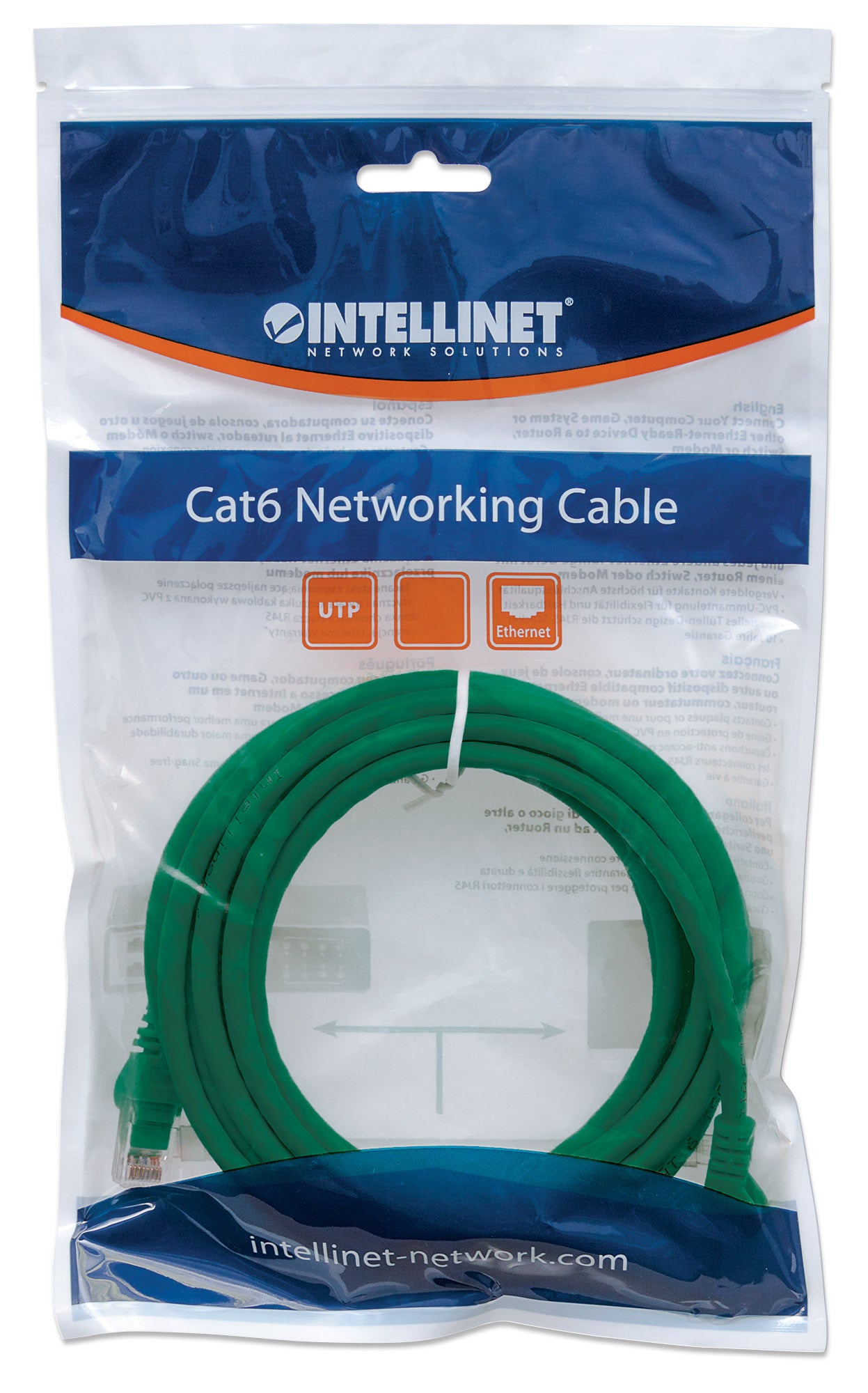 Cat6 U/UTP Network Patch Cable, 15 m (50 ft.), Green Packaging Image 2