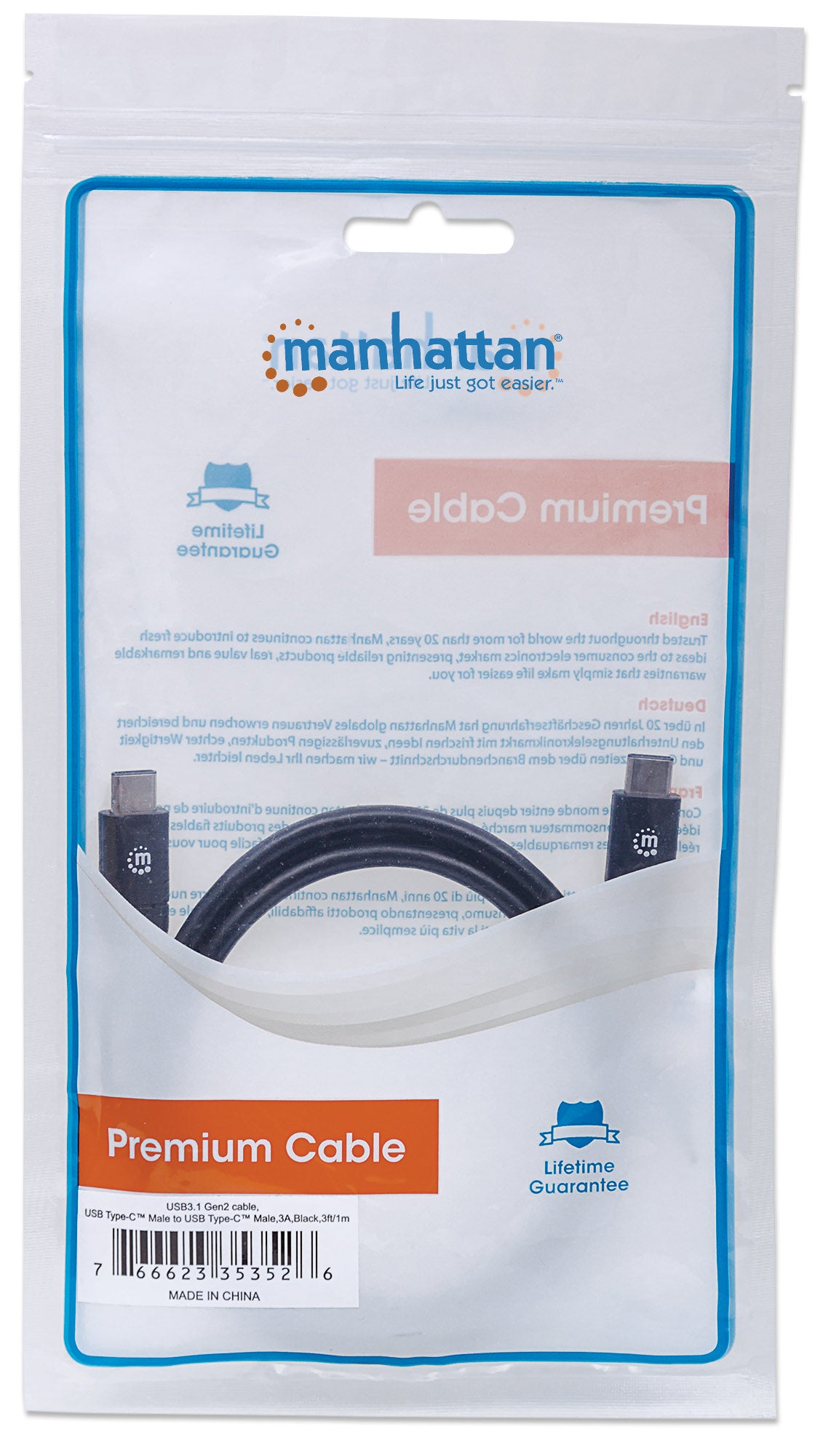 USB 3.2 Gen 2 Type-C Device Cable Packaging Image 2