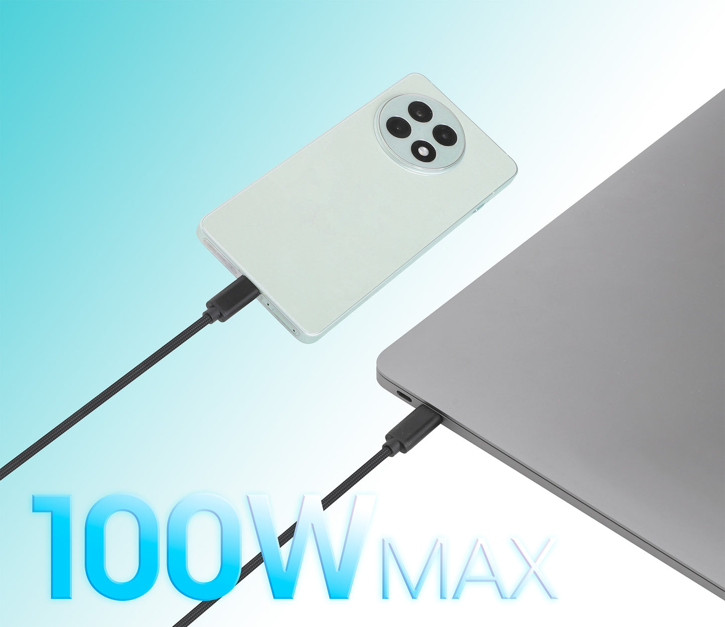 Dual USB-C Charging Cable 100 W, 2 m (7 ft.) Image 8