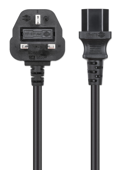 UK Power Cable C13 to BS1363, 1 m Image 4