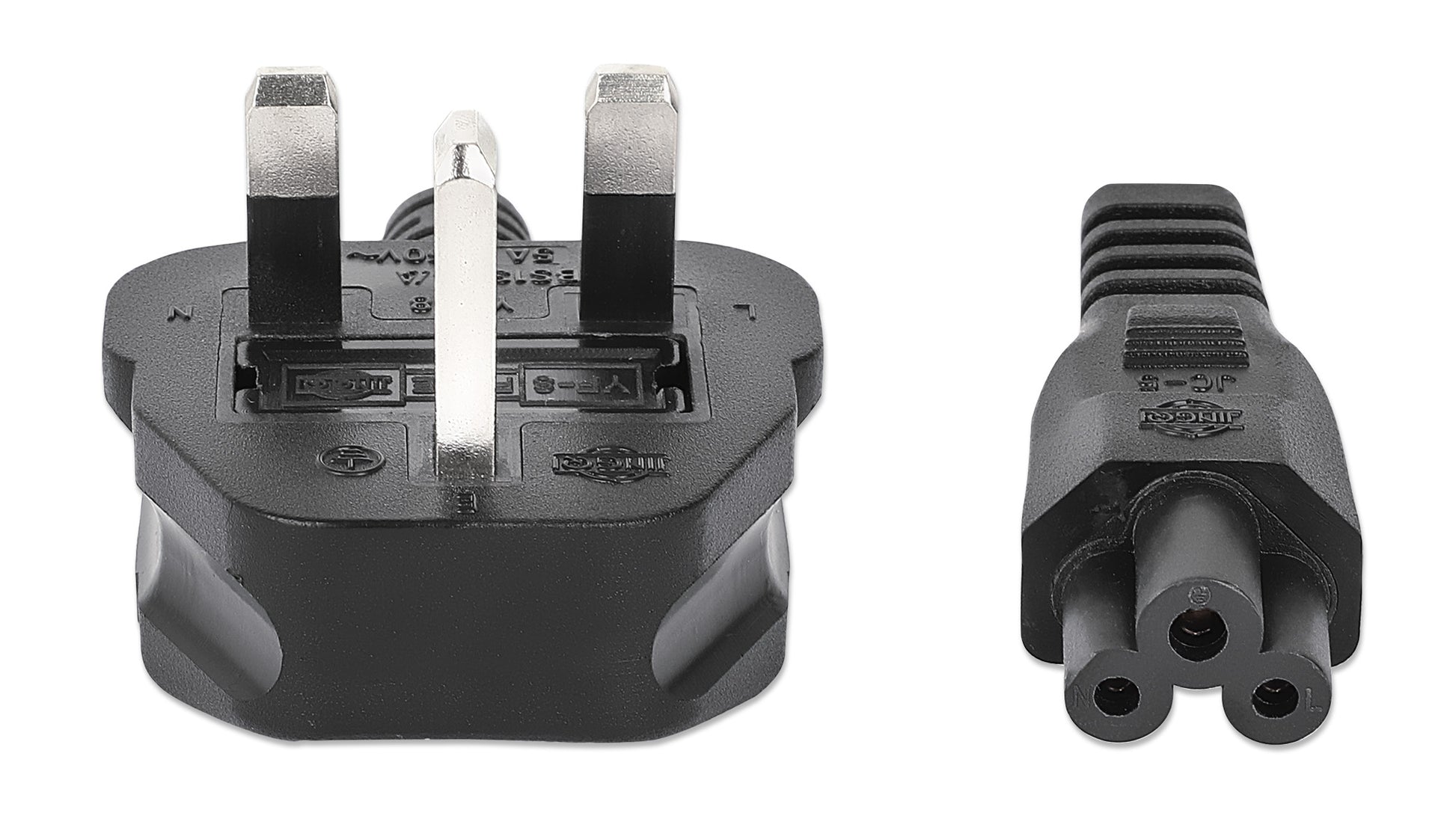 UK Power Cable C5 to BS1363, 1 m Image 3
