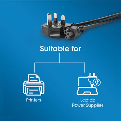 UK Power Cable C5 to BS1363, 1 m Image 7
