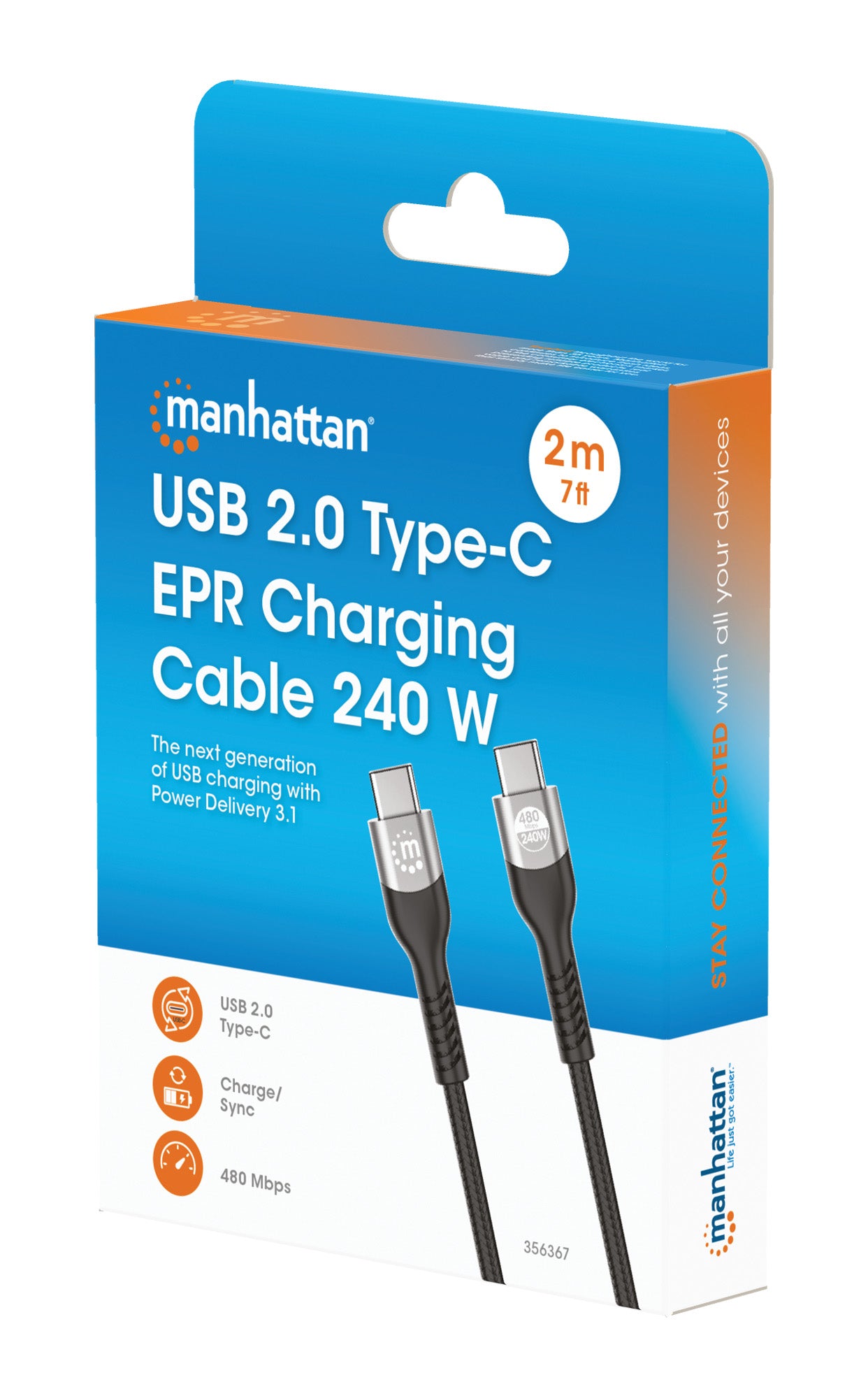 USB 2.0 Type-C EPR Charging Cable 240 W / PD 3.1 Packaging Image 2
