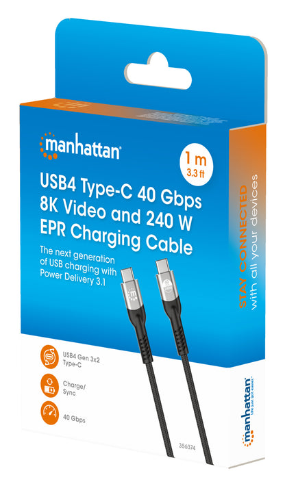 USB4 Type-C 40 Gbps 8K Video and 240 W EPR Charging Cable / PD 3.1 Packaging Image 2