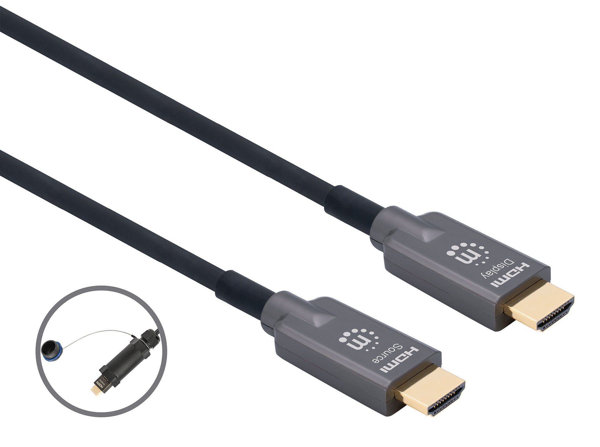 4K@60Hz Armored Outdoor High Speed HDMI Active Optical Cable with Cable Reel Image 2