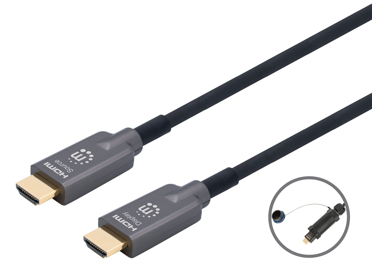 4K@60Hz Armored Outdoor High Speed HDMI Active Optical Cable with Cable Reel Image 1