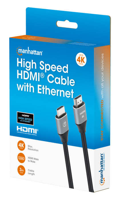 4K@30Hz High Speed HDMI Cable with Ethernet, 3 m Packaging Image 2