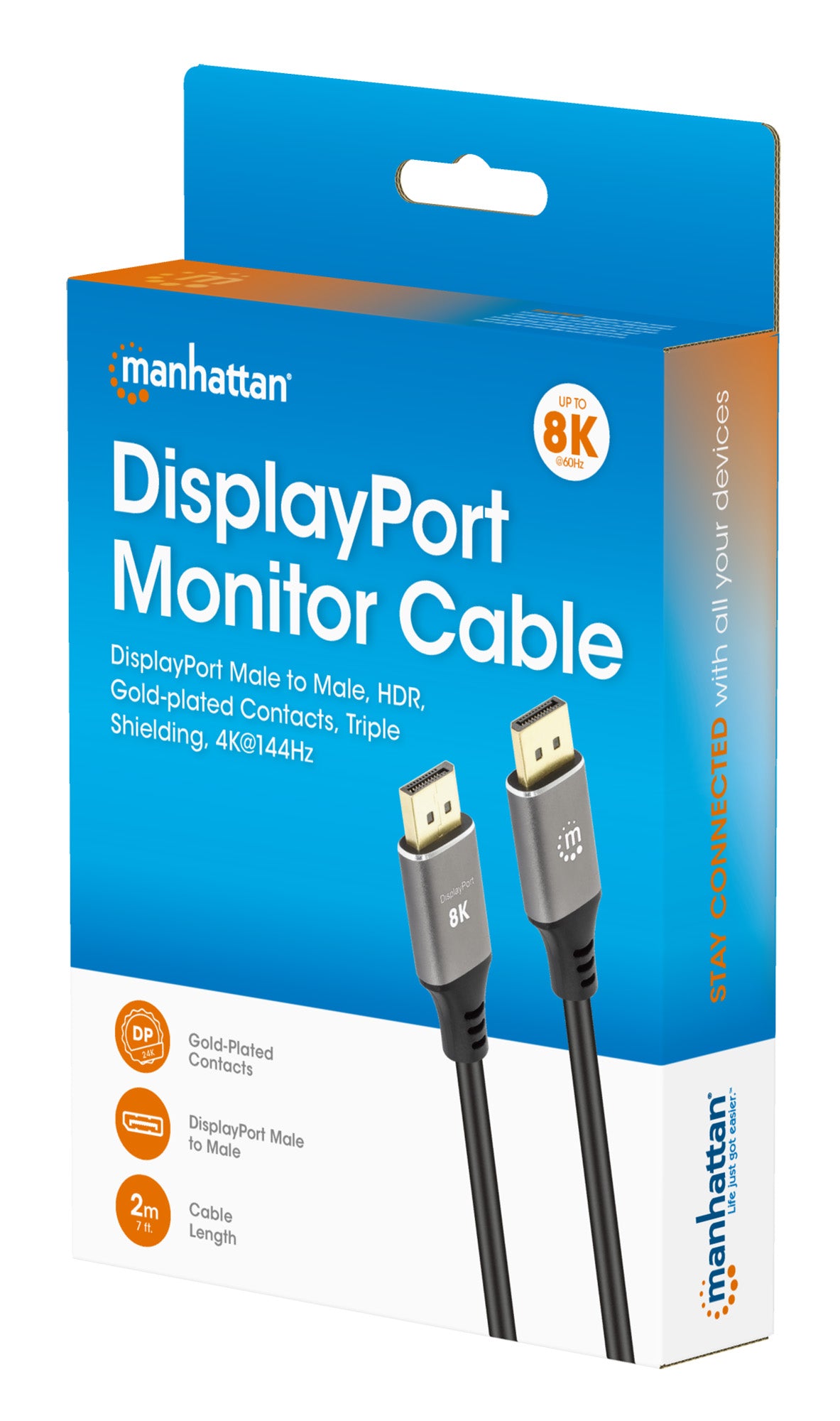 8K@60Hz DisplayPort Monitor Cable, 2 m Packaging Image 2