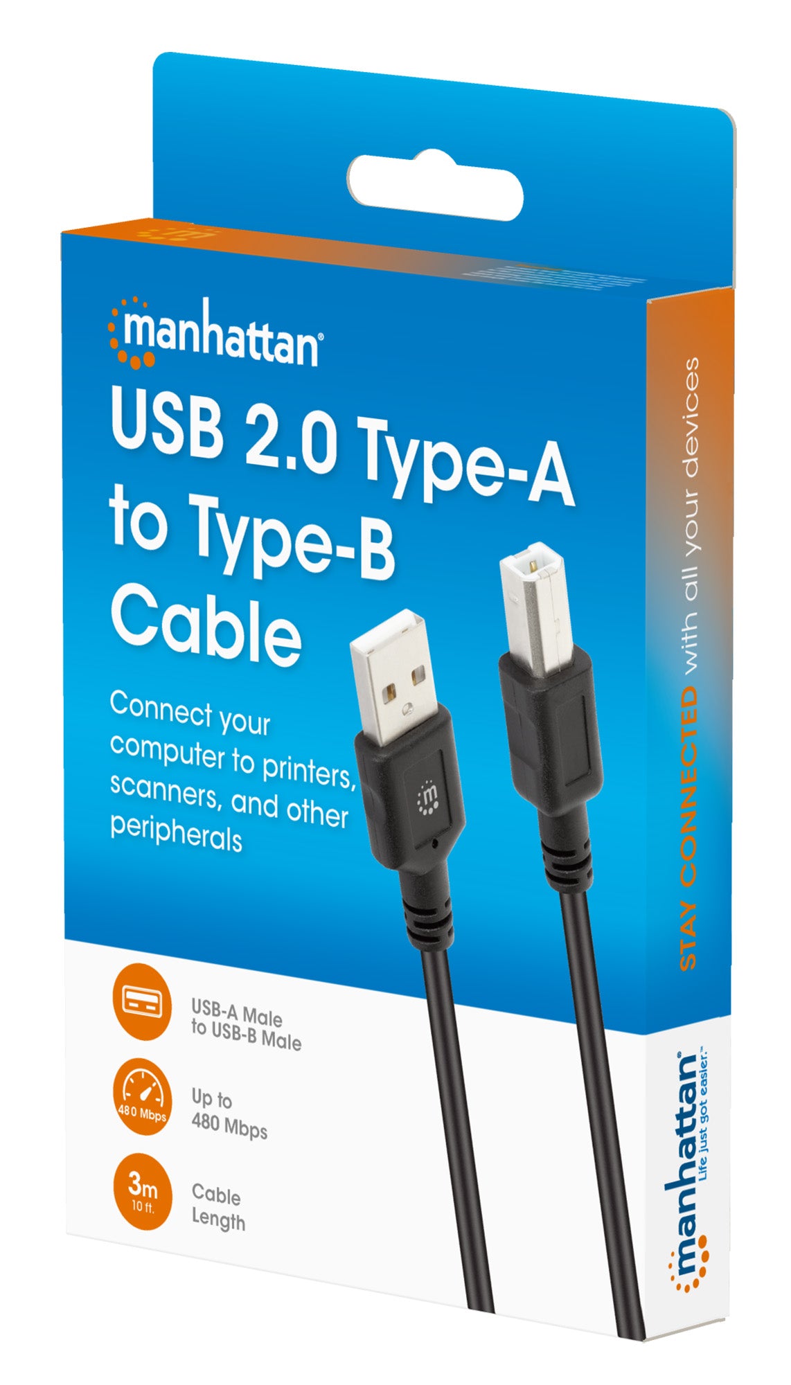 USB 2.0 Type-A to Type-B Cable, 3 m Packaging Image 2