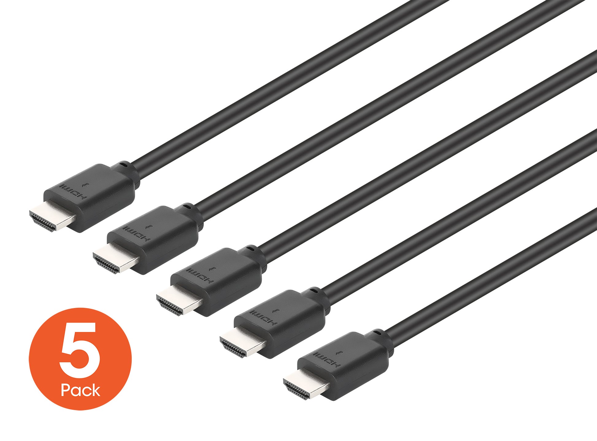 4K@60Hz High Speed HDMI Cable with Ethernet, 3 m (10 ft.), 5-Pack Image 1