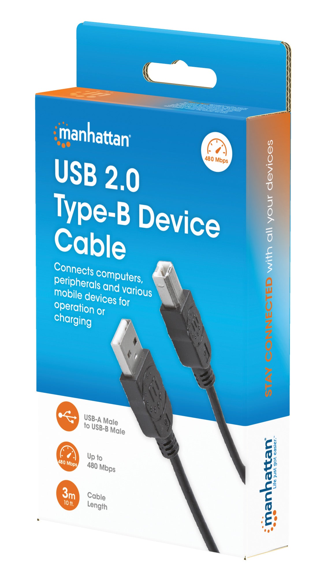 USB 2.0 Type-B Device Cable, 3 m (10 ft.) Packaging Image 2