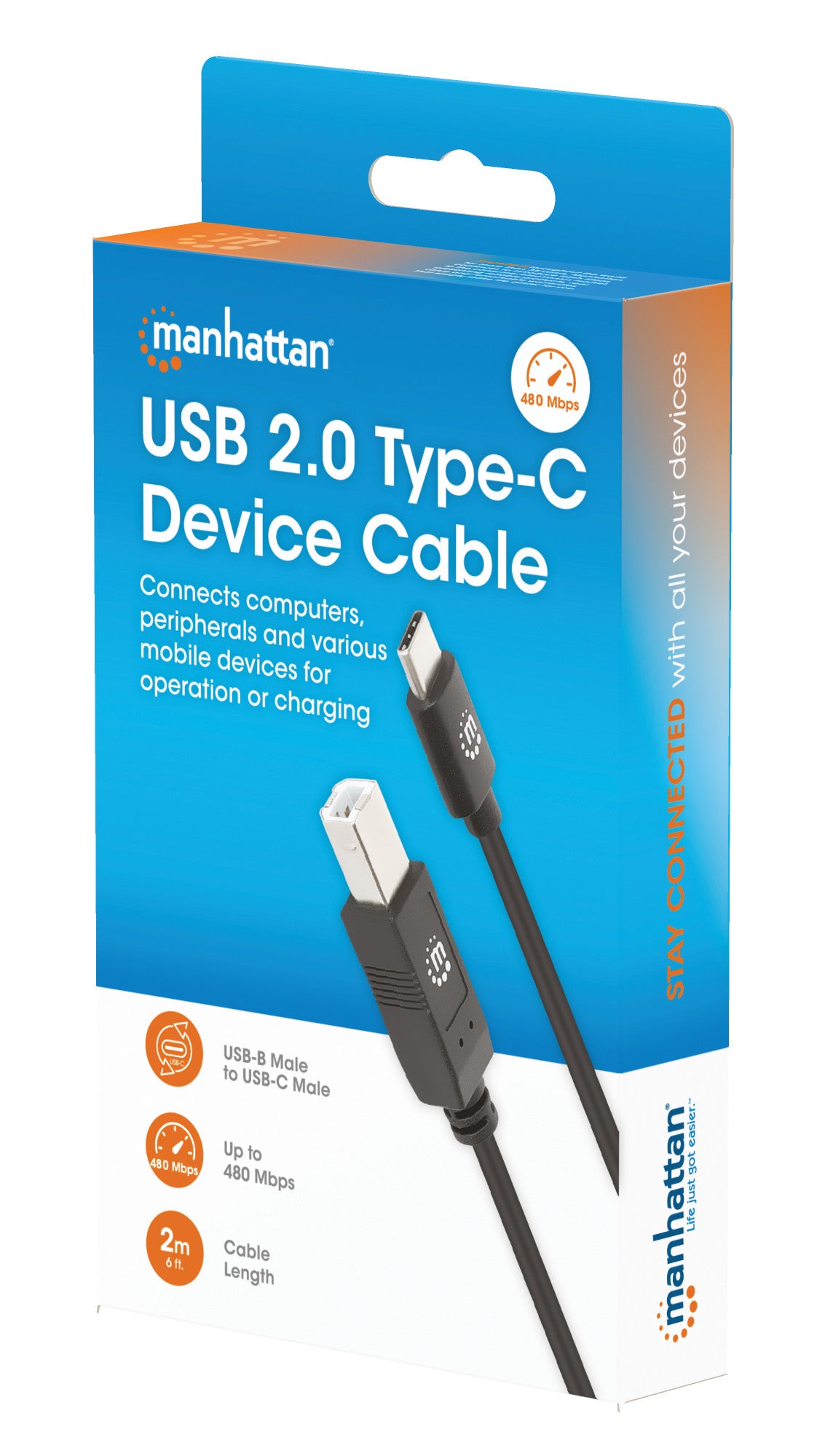 USB 2.0 Type-C Device Cable, 2 m (6 ft.) Packaging Image 2