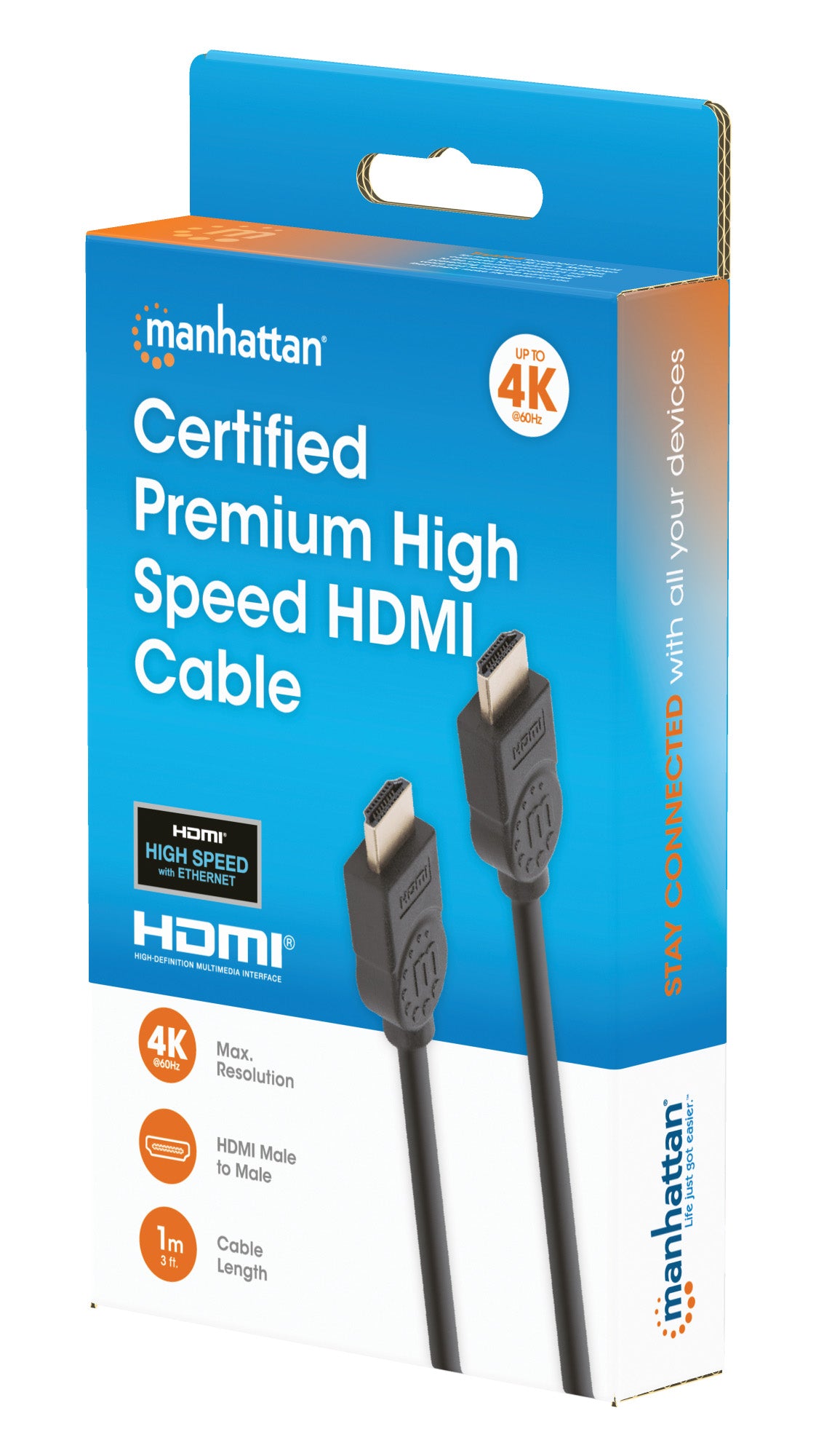 4K@60Hz Certified Premium High Speed HDMI Cable with Ethernet, 1 m (3 ft.) Packaging Image 2