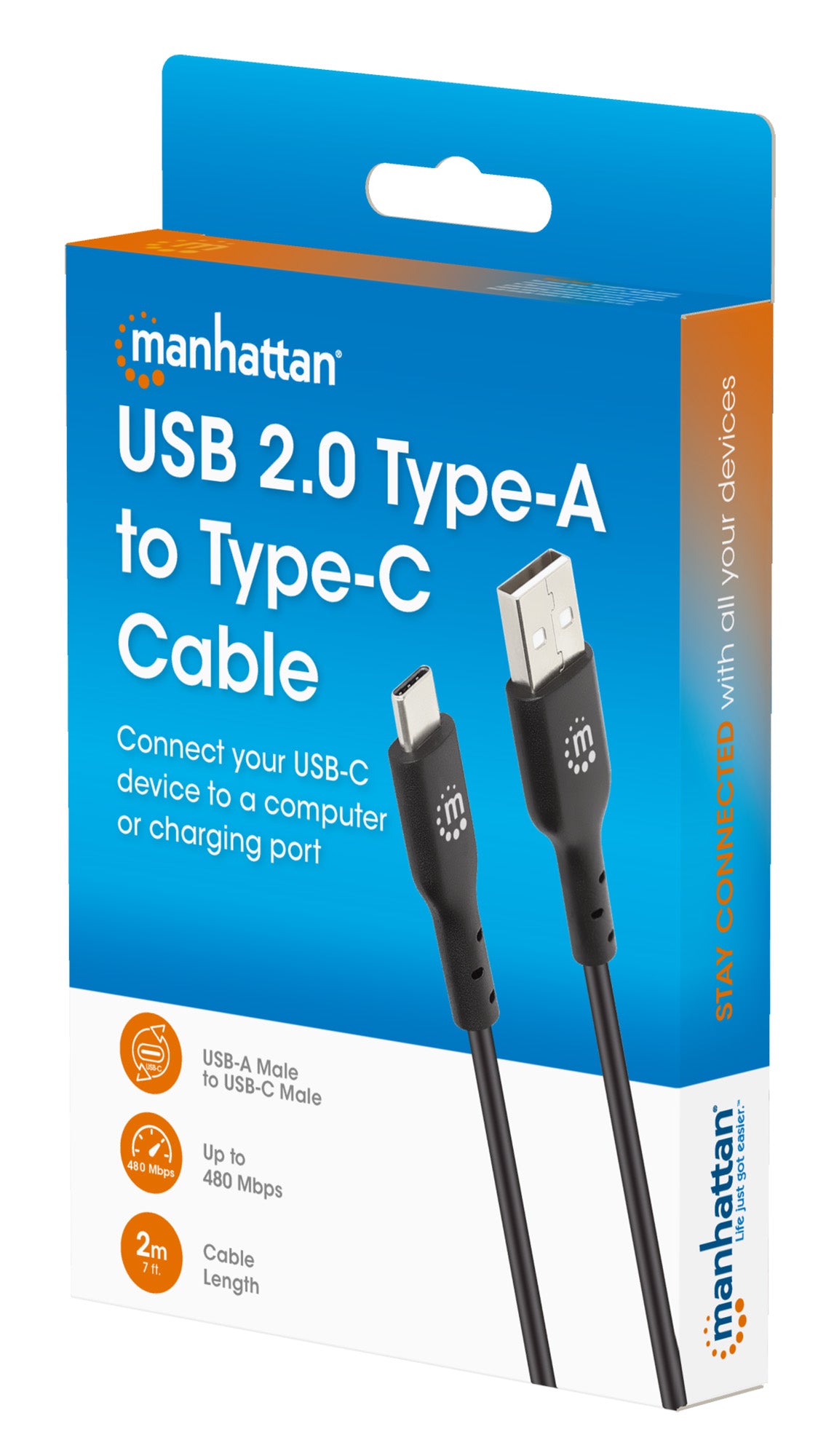 USB 2.0 Type-A to Type-C Cable, 2 m Packaging Image 2