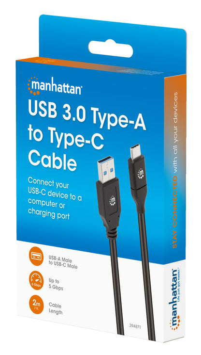 USB 3.0 Type-A to Type-C Cable, 2 m Packaging Image 2