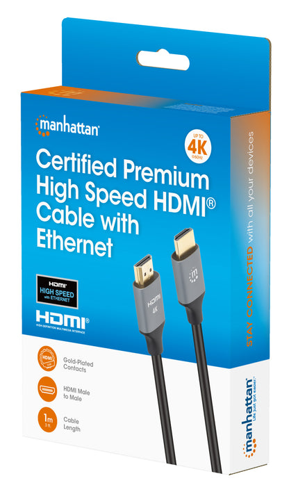 4K@60Hz Certified Premium High Speed HDMI Cable with Ethernet, 1 m Packaging Image 2