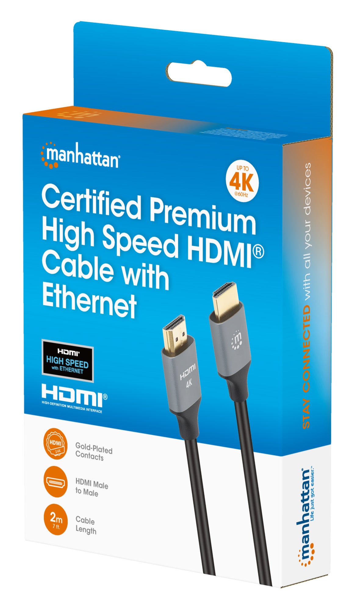 4K@60Hz Certified Premium High Speed HDMI Cable with Ethernet, 2 m Packaging Image 2