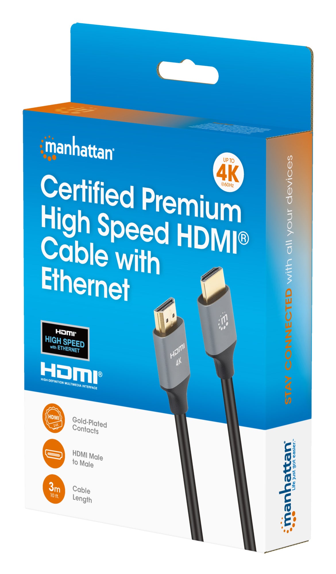4K@60Hz Certified Premium High Speed HDMI Cable with Ethernet, 3 m Packaging Image 2