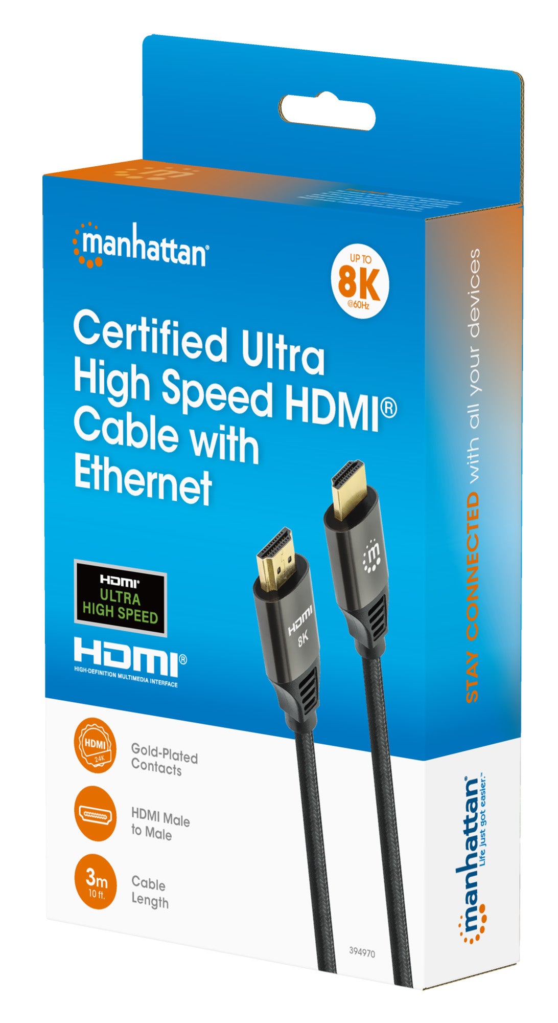 8K@60Hz Certified Ultra High Speed HDMI Cable with Ethernet, 3 m Packaging Image 2