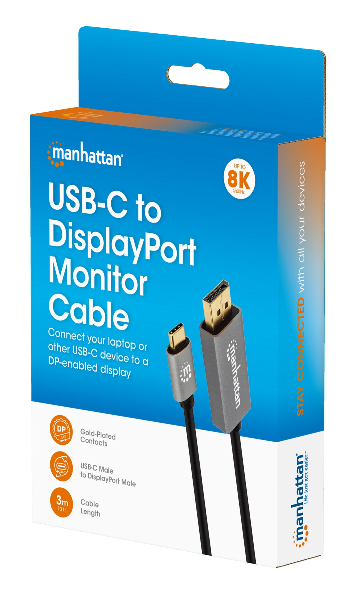 8K@60Hz USB-C to DisplayPort Monitor Cable, 3 m Packaging Image 2