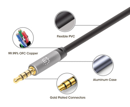 Stereo Audio Aux Cable, 1 m Image 6