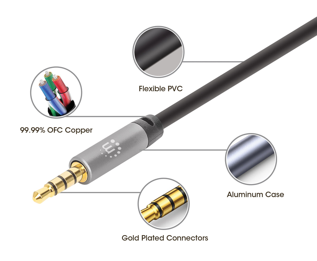 Stereo Audio Aux Cable, 2 m Image 6