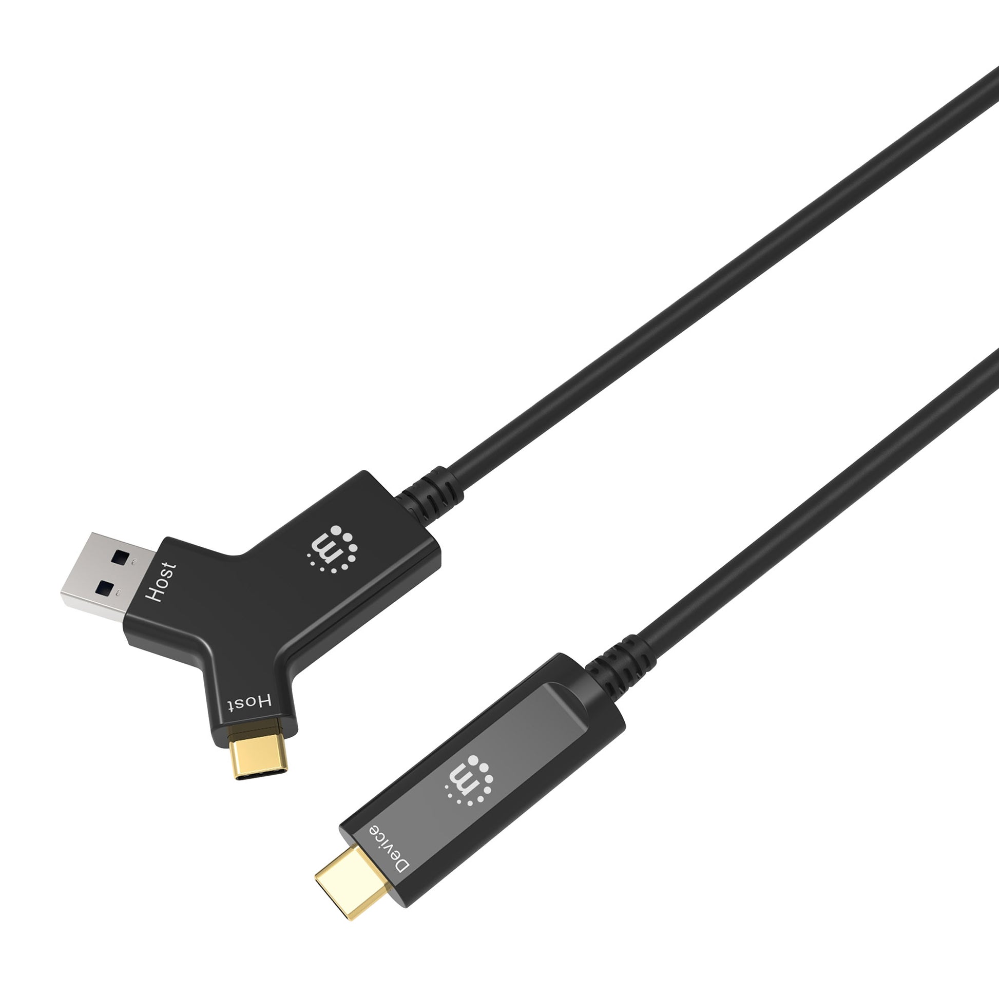 USB 3.2 Gen 2 Type-A&C to Type-C Active Optical Combo Cable, 10 m Image 1