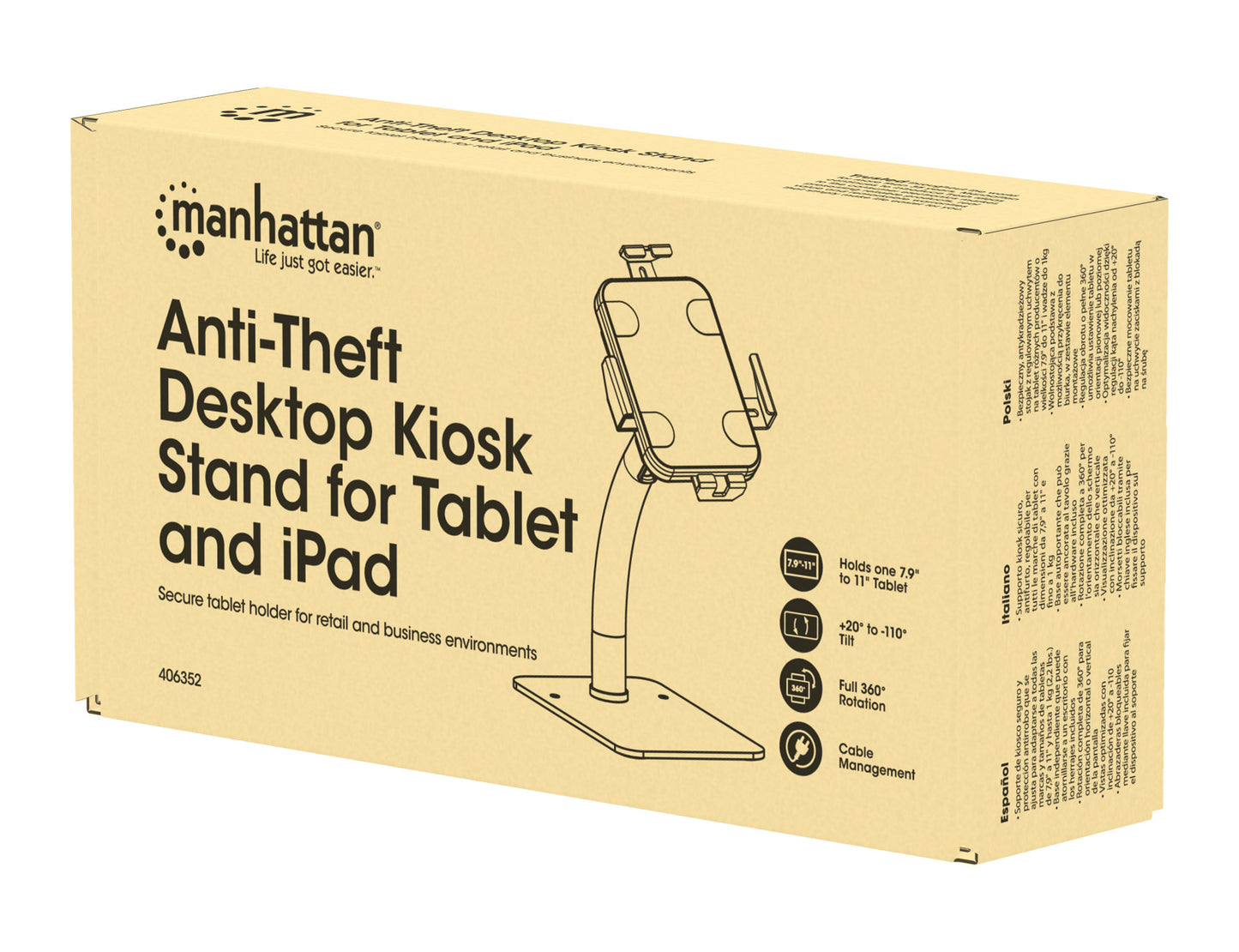 Anti-Theft Desktop Kiosk Stand for Tablet and iPad Packaging Image 2