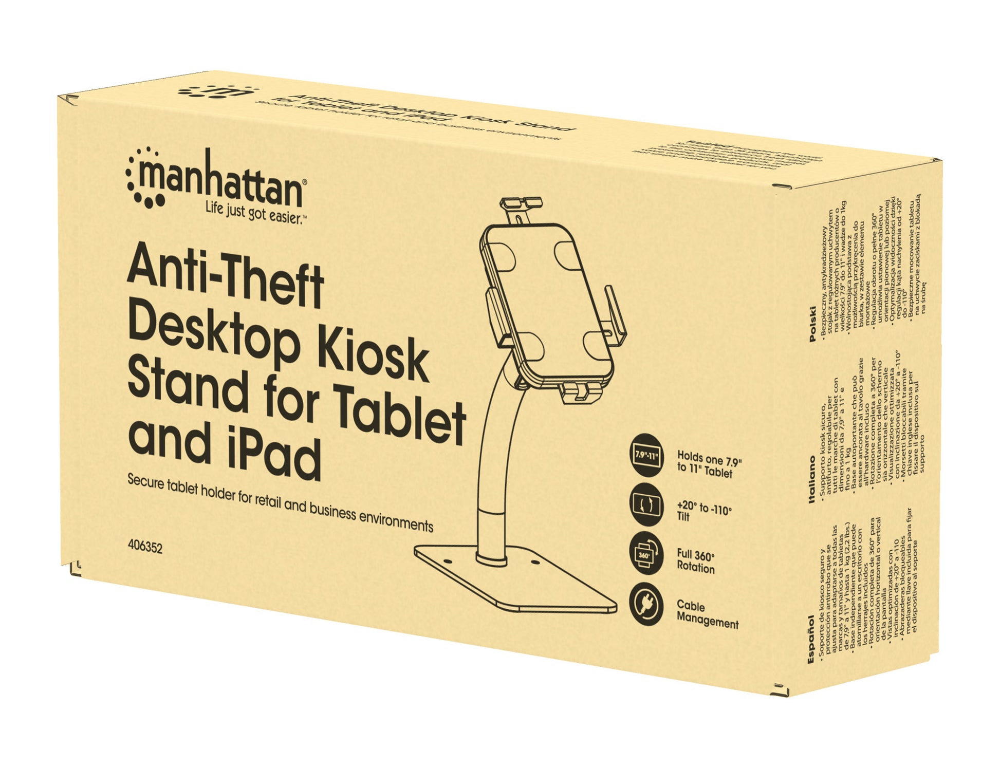 Anti-Theft Desktop Kiosk Stand for Tablet and iPad Packaging Image 2