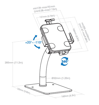 Anti-Theft Desktop Kiosk Stand for Tablet and iPad Image 14