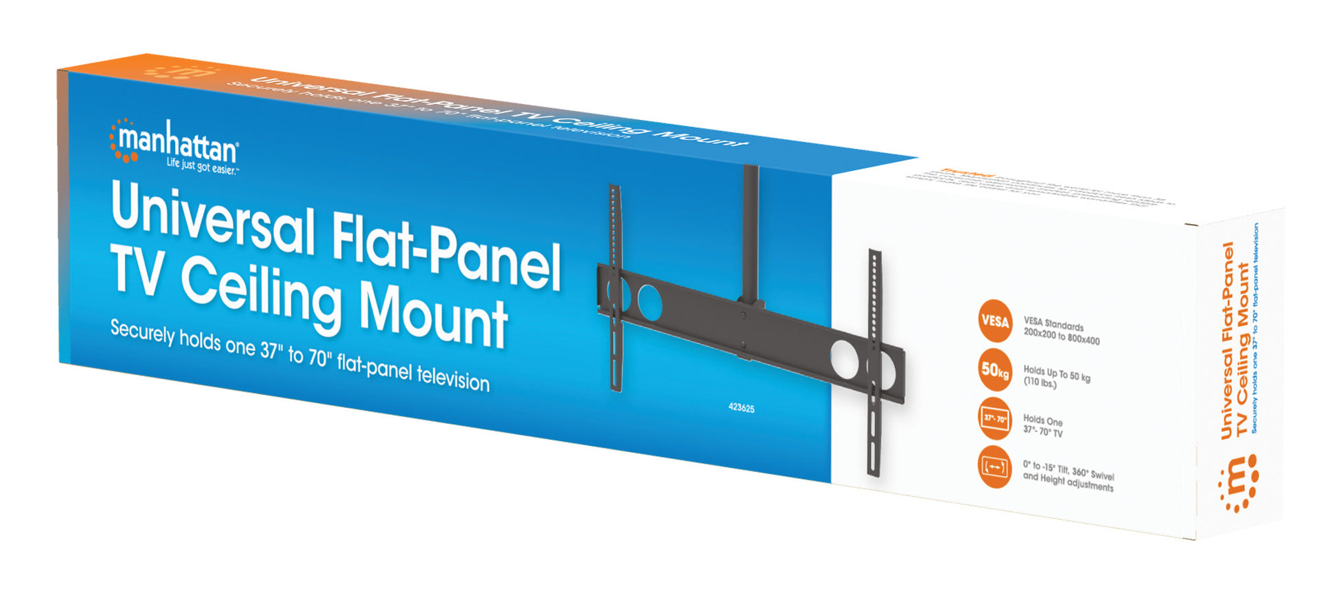 Full-Motion Height-Adjustable TV Ceiling Mount, for 37" to 70" Displays Packaging Image 2