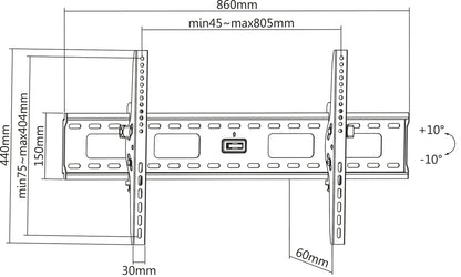 Universal Flat-Panel TV Tilting Wall Mount, for 37" to 86" Displays Image 8