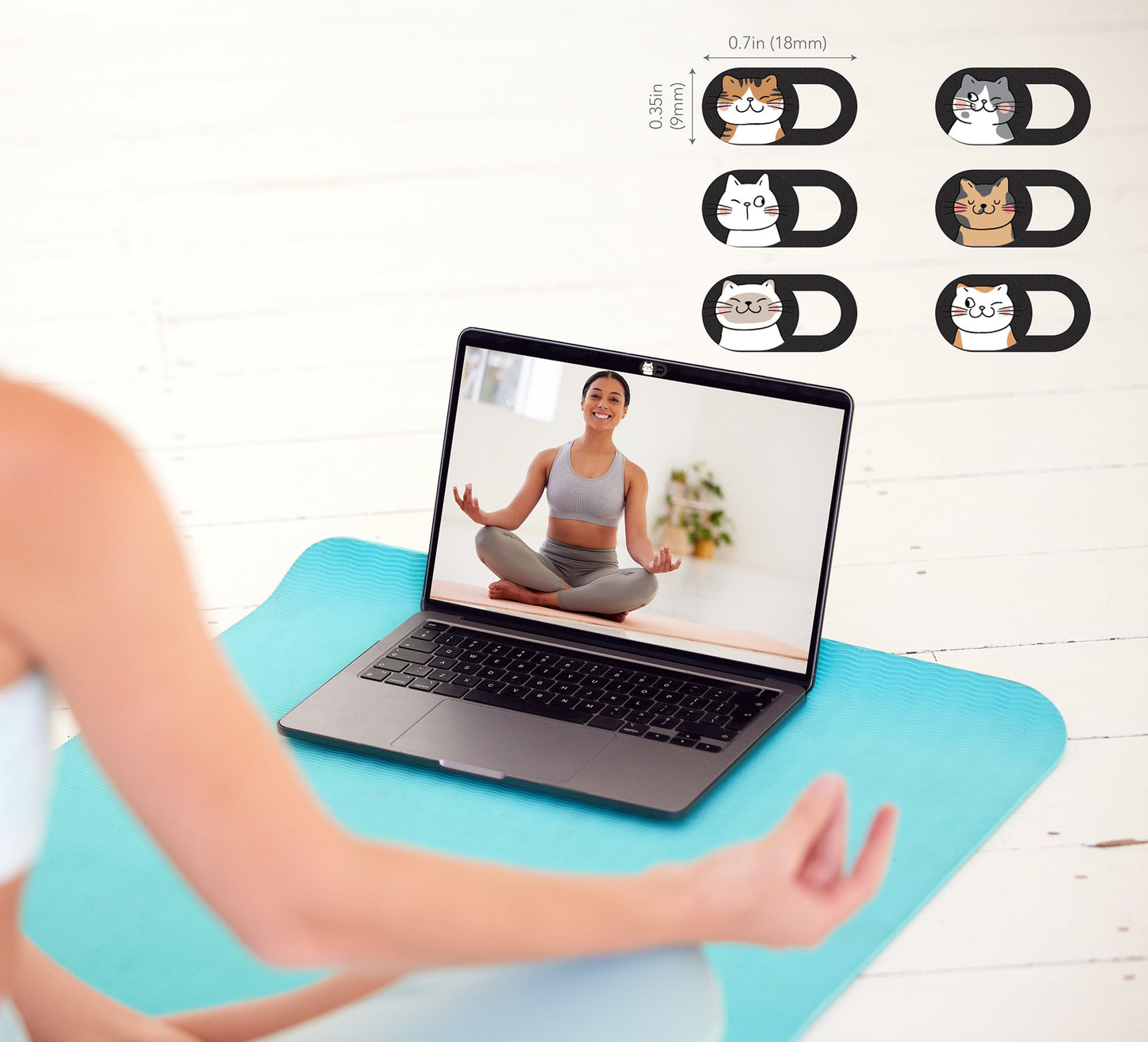 Laptop Webcam Cover Slide - Cat Design, Small, 6-Pack Image 7