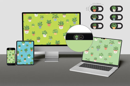 Laptop Webcam Cover Slide - Plant Design, Small, 6-Pack Image 2