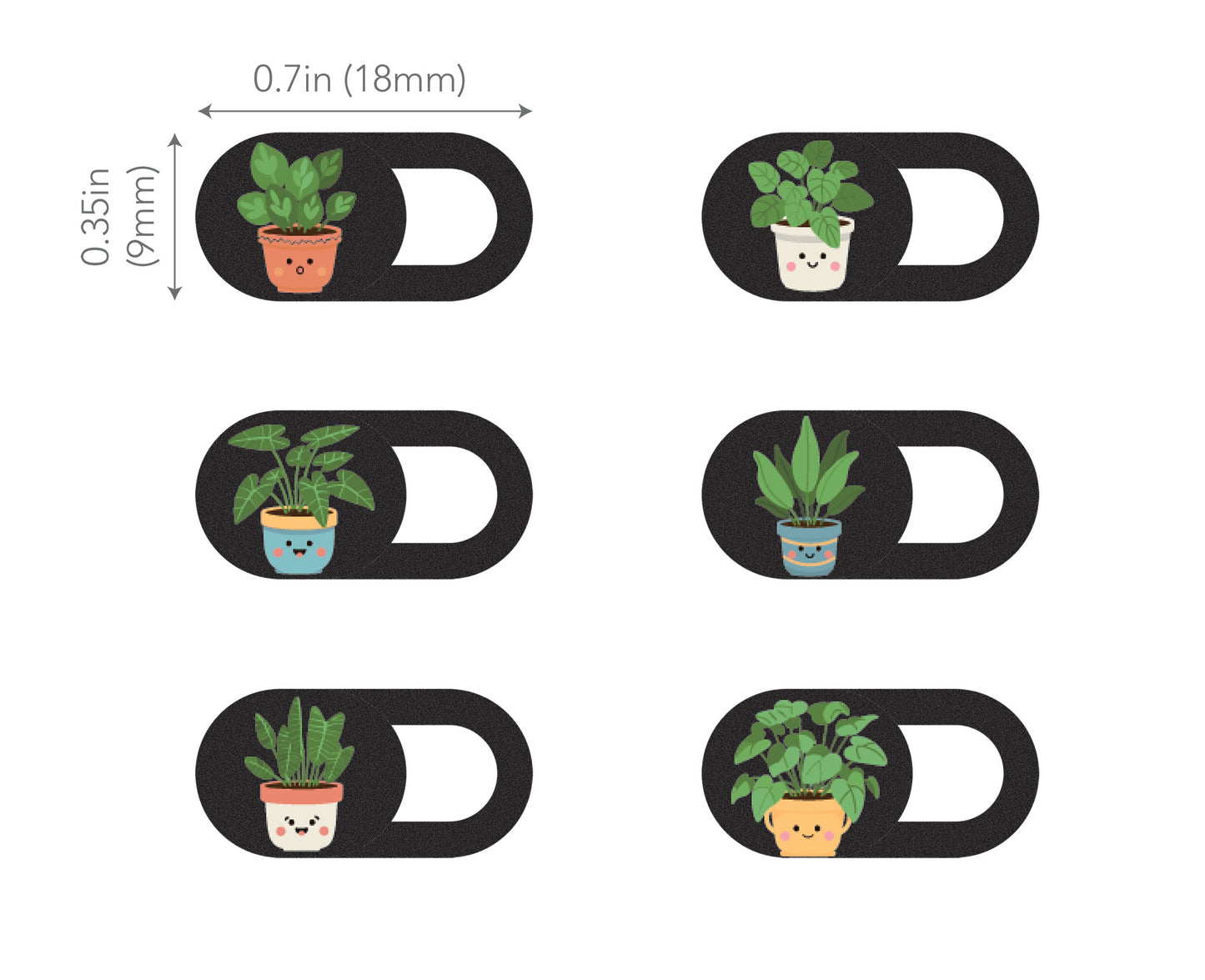 Laptop Webcam Cover Slide - Plant Design, Small, 6-Pack Image 3