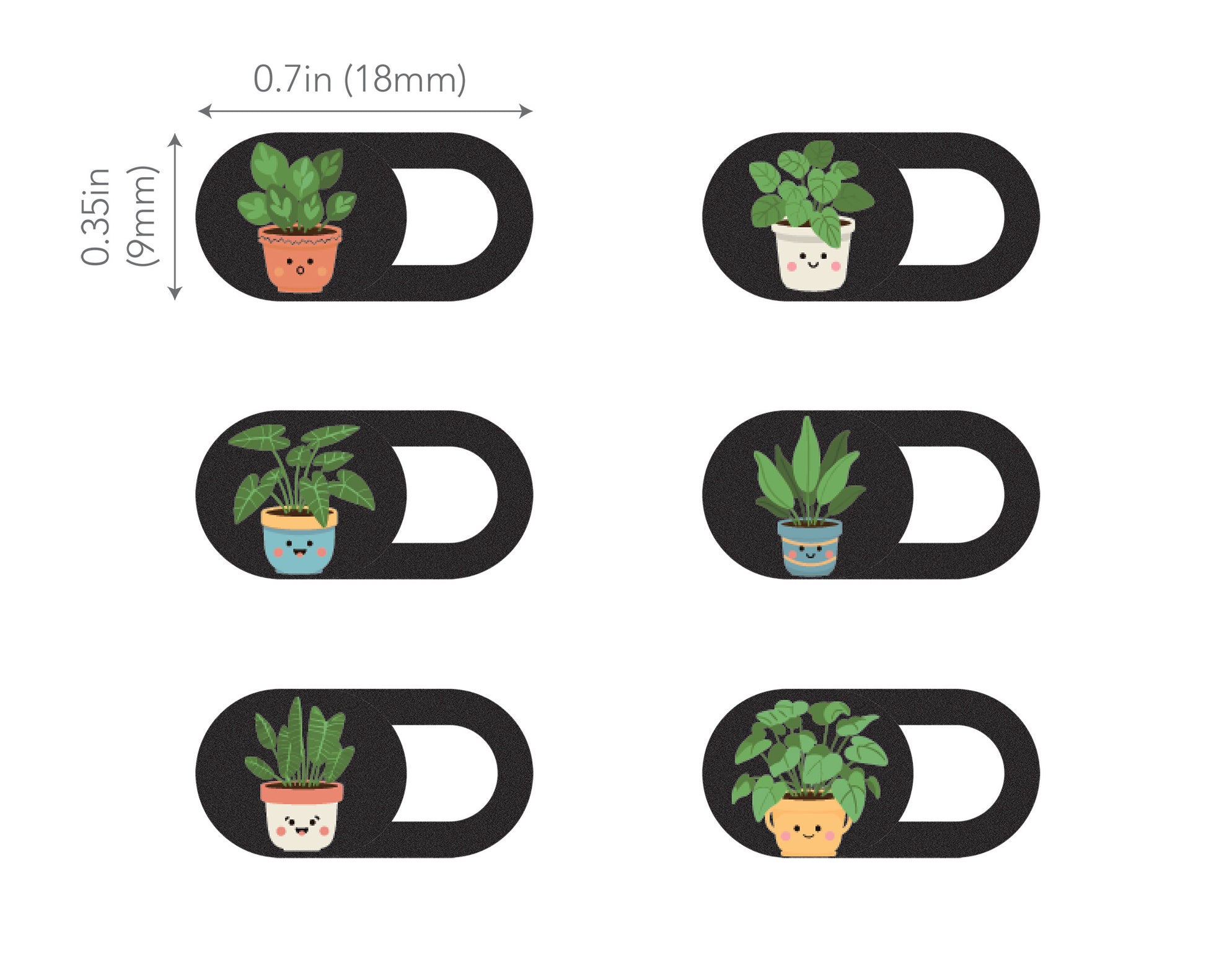 Laptop Webcam Cover Slide - Plant Design, Small, 6-Pack Image 3
