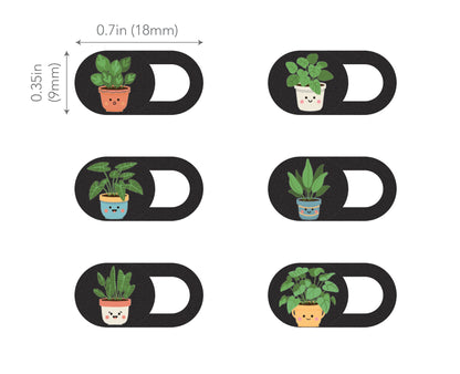 Laptop Webcam Cover Slide - Plant Design, Small, 6-Pack Image 3