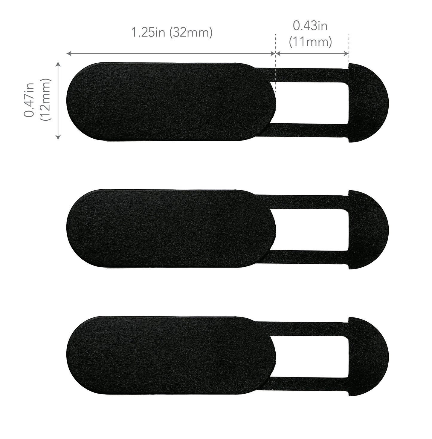 Laptop Webcam Cover Slide - Black, Large, 3-Pack Image 3