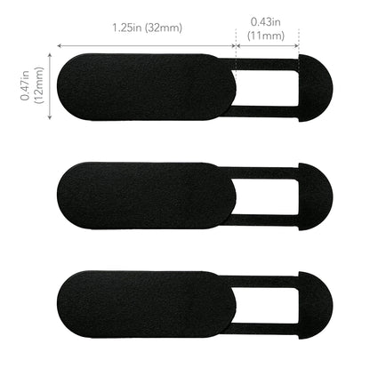 Laptop Webcam Cover Slide - Black, Large, 3-Pack Image 3