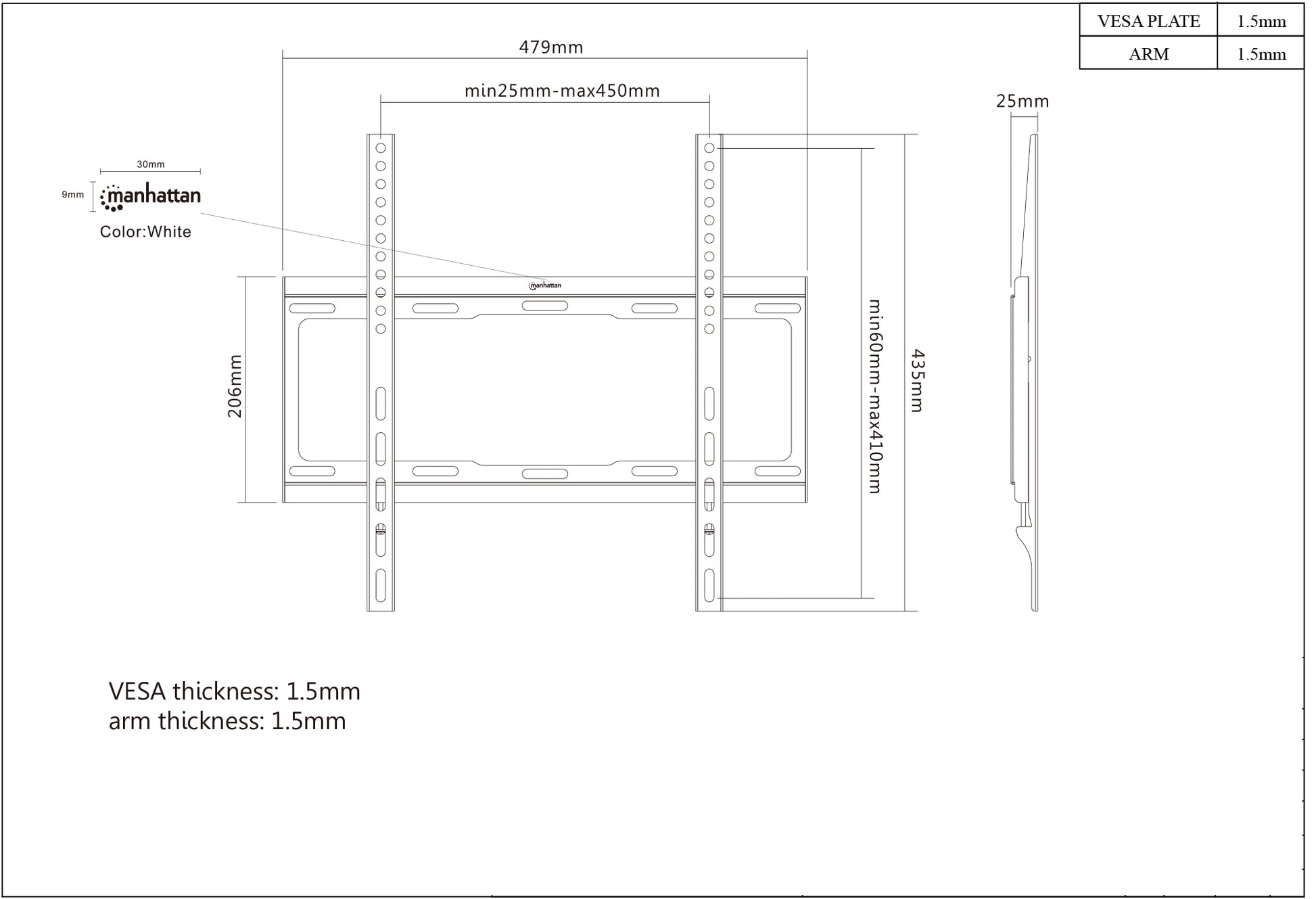 Low-Profile Fixed TV Wall Mount, for 32" to 55" Displays Image 6