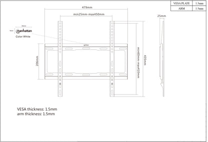 Low-Profile Fixed TV Wall Mount, for 32" to 55" Displays Image 6