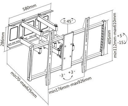 Universal LCD Full-Motion Large-Screen Wall Mount, for 60" to 100" Displays Image 14