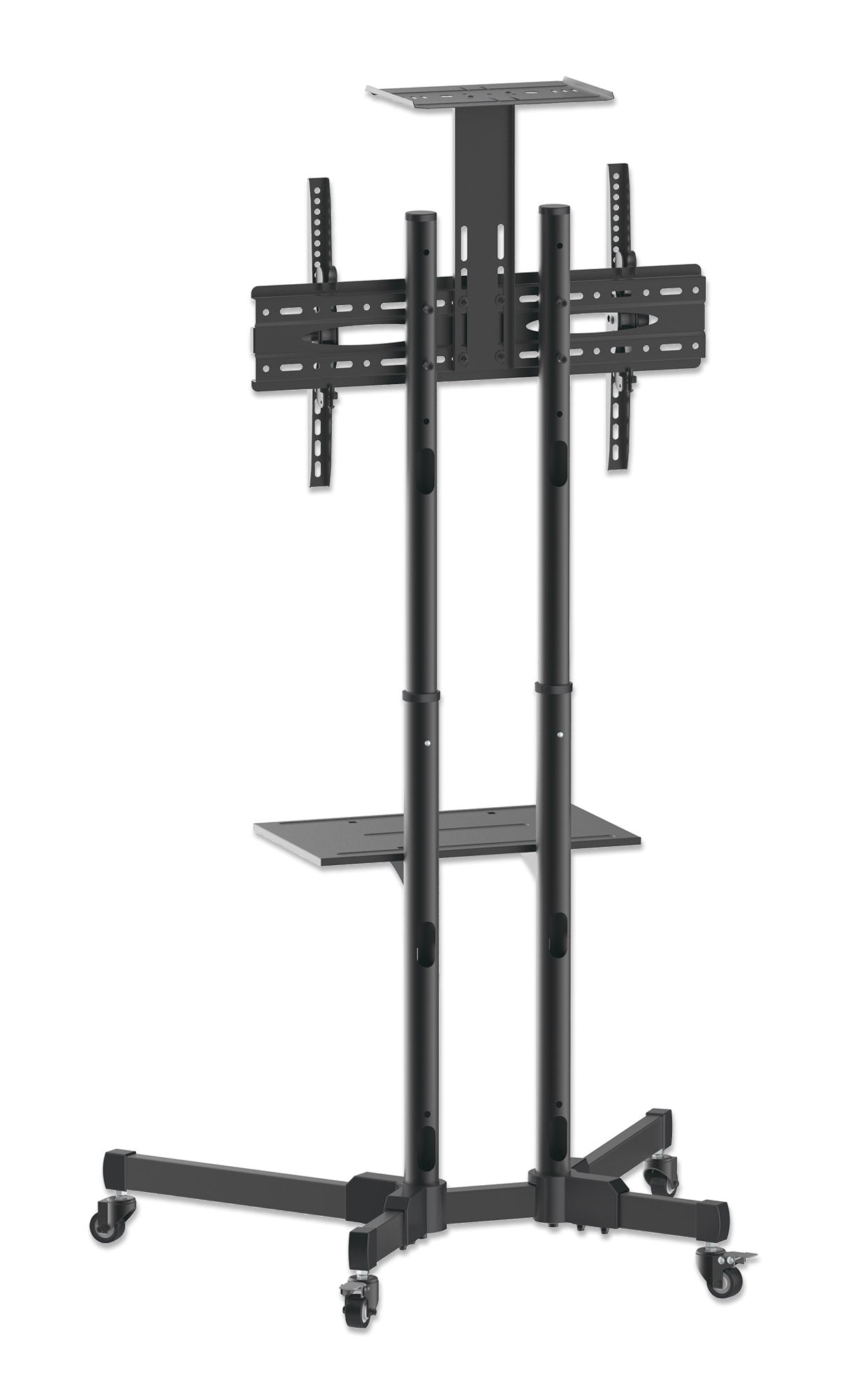 Economy Height-Adjustable Multimedia TV Cart, for 37" to 70" Displays Image 4